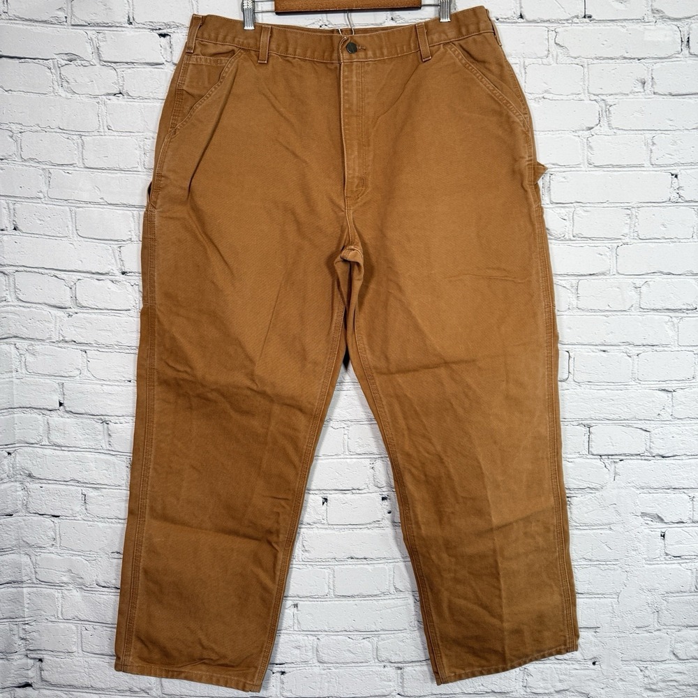 Carhartt B11‎ BRN Washed Duck Work Dungaree Pants Mens 38x32 Loose Original Fit